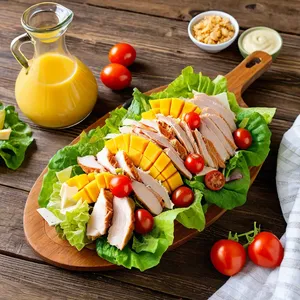 Рецепт Цезарь с манго и копченой курицей - Подготовка ингредиентов