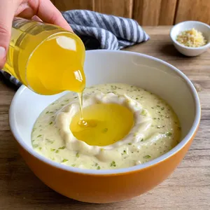 Рецепт Цезарь с печеной свеклой и козьим сыром - Приготовление заправки