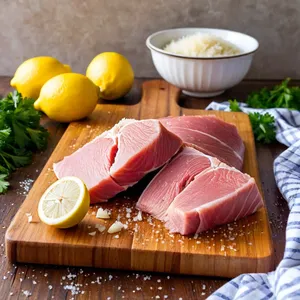 Рецепт Тунец с хрустящей корочкой из пармезана и травами - Подготовка ингредиентов