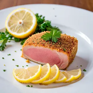 Рецепт Тунец с хрустящей корочкой из пармезана и травами - Подача