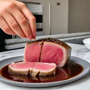 Рецепт Тунец с кунжутной корочкой на гриле - Маринование тунца