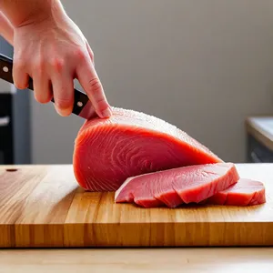 Рецепт Тунец сашими с кунжутом и соевым соусом - Подготовка тунца