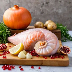 Рецепт Уха из морского черта с гранатом и чабрецом - Подготовка ингредиентов