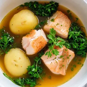 Рецепт Уха из морского черта с гранатом и чабрецом - Добавление рыбы и картофеля