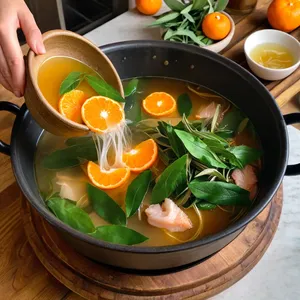 Рецепт Уха из морского окуня с мандарином и шалфеем - Ароматизация шалфеем