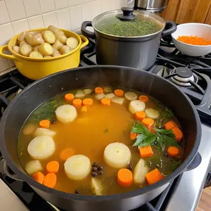 Рецепт Уха из палтуса с мандарином и розмарином - Приготовление бульона