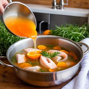 Рецепт Уха из пеленгаса с апельсином и лавандой - Завершение приготовления