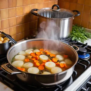 Рецепт Уха из семги с лимоном и розмарином - Приготовление бульона