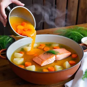 Рецепт Уха из семги с шафраном - Завершение приготовления