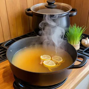 Рецепт Уха из трески с кокосом и лемонграссом - Приготовление бульона