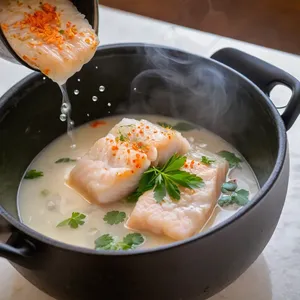 Рецепт Уха из трески с кокосом и лемонграссом - Приготовление рыбы