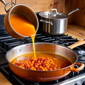 Рецепт Утиная грудка сувид с облепиховым соусом и шалфеем - Приготовление облепихового соуса