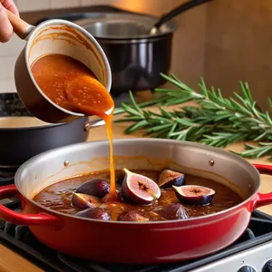Рецепт Утиная грудка сувид с соусом из инжира и розмарином - Приготовление соуса из инжира