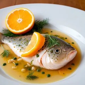 Рецепт Варёный морской язык с апельсином и эстрагоном - Сборка и подача блюда