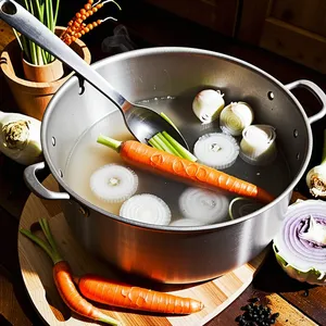 Рецепт Варёный морской язык с грейпфрутом и эстрагоном - Подготовка овощей и бульона