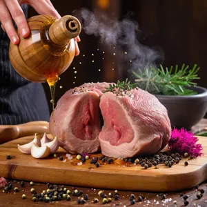 Рецепт Вяленая баранина с можжевельником и медом - Подготовка мяса и маринада