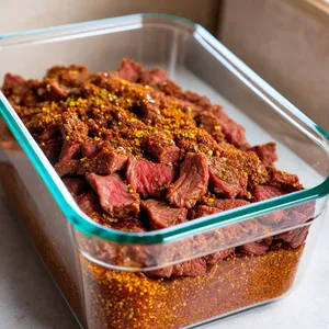 Рецепт Вяленая говядина с медом и кориандром - Маринование говядины