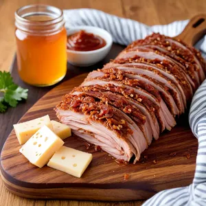 Рецепт Вяленая свинина с медом и чипотле - Подача