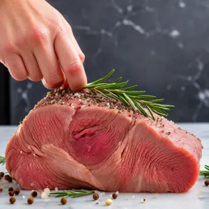 Рецепт Вяленый говяжий карпаччо с розмарином - Натирание специями