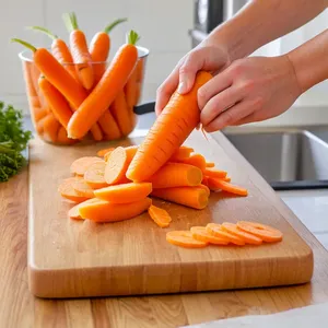 Рецепт Запечённая морковь с апельсиновым соусом и кинзой - Подготовка моркови