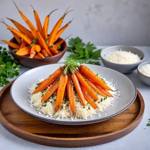 Рецепт Запечённая морковь с карри и кокосовой стружкой - Подача блюда