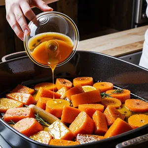 Рецепт Запечённая морковь с козьим сыром и мёдом - Замаринование моркови