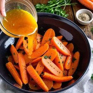 Рецепт Запечённая морковь с мятой и гранатовой глазурью - Замариновать морковь