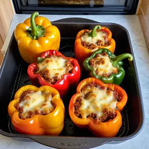 Рецепт Запечённые перцы с фаршем и пряными травами - Запекание