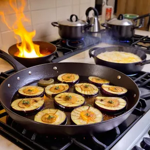 Рецепт Жареные баклажаны с арахисовой пастой - Жарка баклажанов