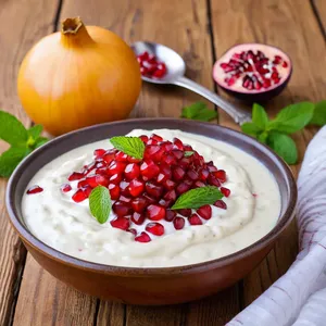 Рецепт Жареные баклажаны с гранатом и греческим йогуртом - Украшение и подача