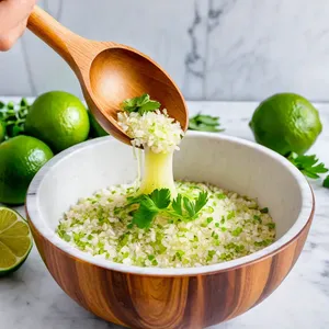 Рецепт Жареные баклажаны с кокосовой стружкой и лаймом - Приготовление заправки