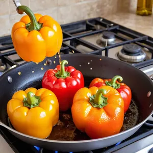 Рецепт Жареные перцы с брынзой и зеленью - Жарка перцев