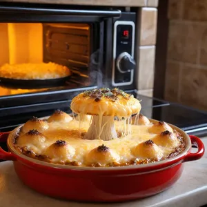 Рецепт Жюльен с грибами и грецкими орехами в сливочном соусе - Запекание жюльена