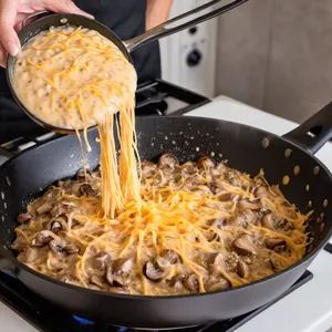 Рецепт Жюльен с грибами и копченым сыром - Добавление сыра и специй