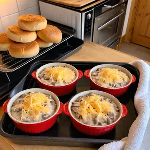Рецепт Жюльен с грибами и ветчиной под сырной корочкой - Подготовка к запеканию