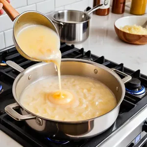 Рецепт Жюльен с лососем и сыром дор блю - Приготовление основы для жюльена