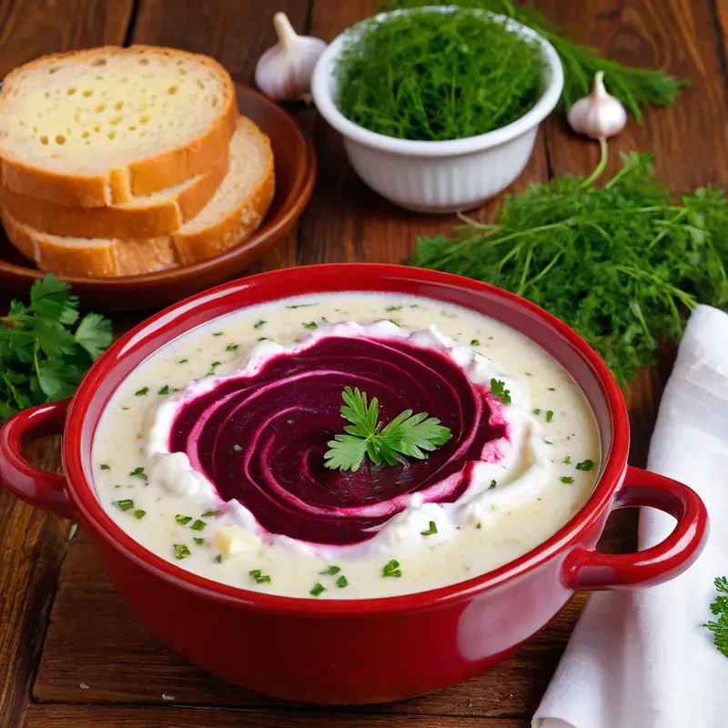 Рецепт Борщ с копченым сыром и чесноком