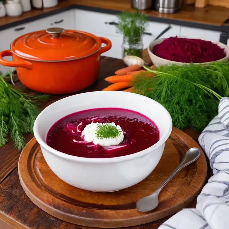 Рецепт Борщ с свеклой и козьим сыром