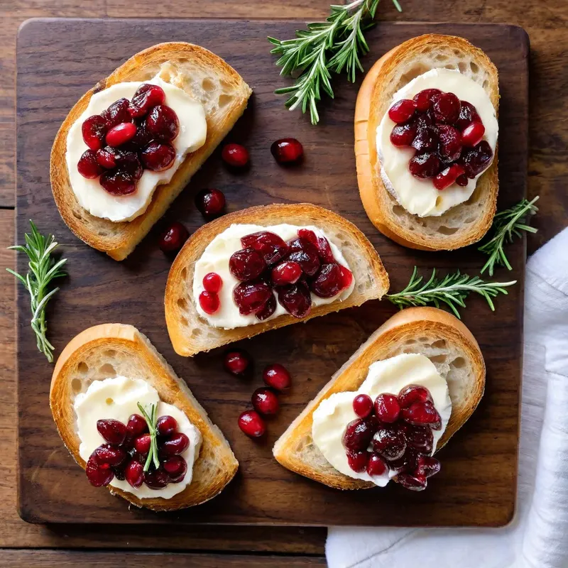 Рецепт Брускетты с камамбером и клюквенным соусом