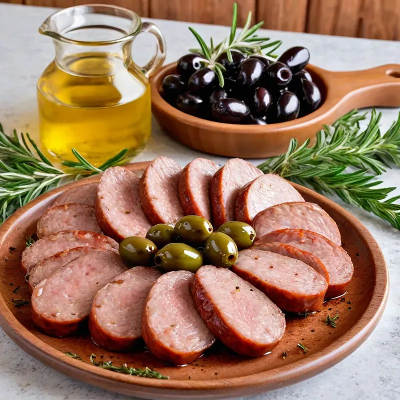 Рецепт Домашняя колбаса с оливками и прованскими травами