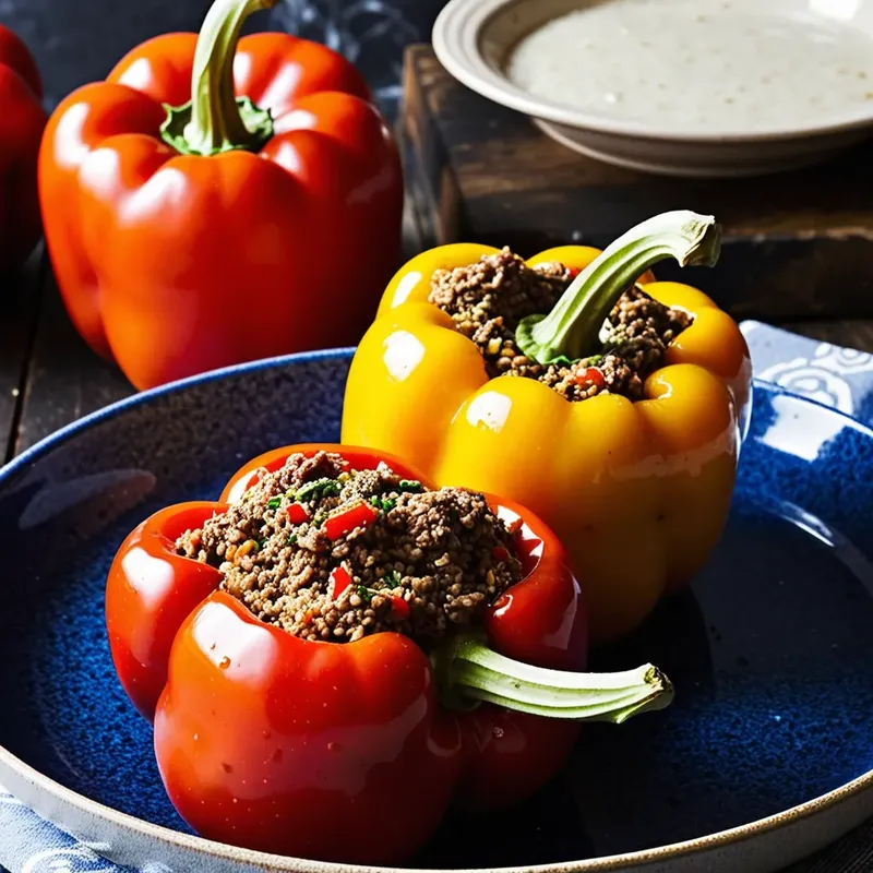 Рецепт Фаршированные перцы с говядиной и булгуром