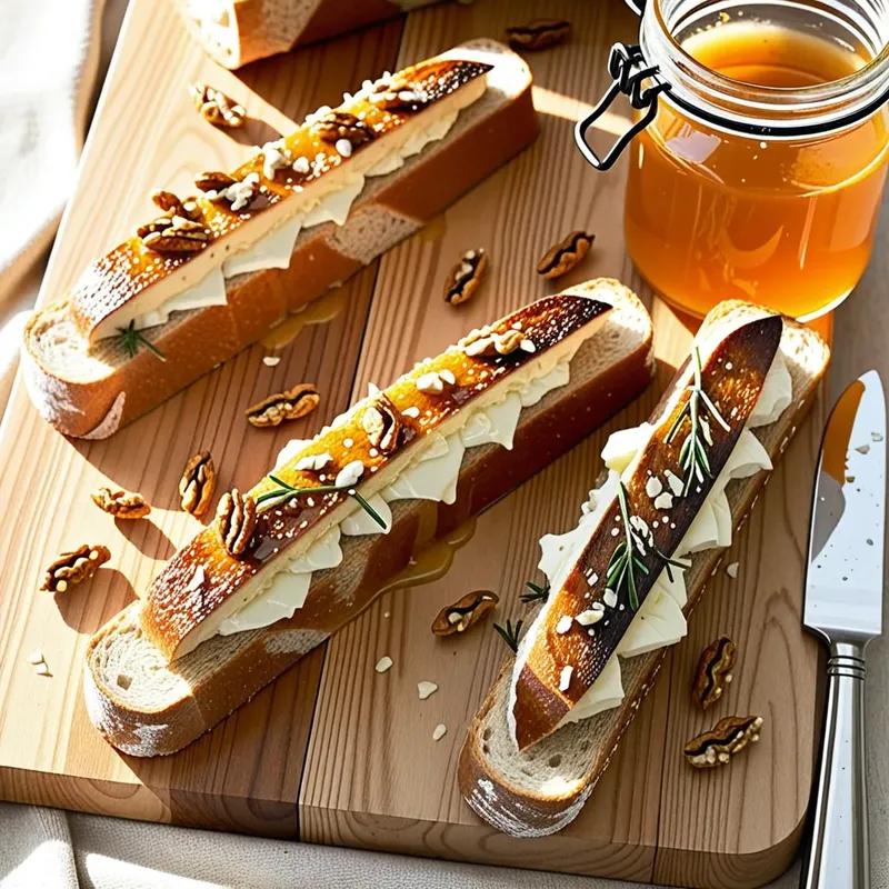 Рецепт Горячие канапе с камамбером и медом