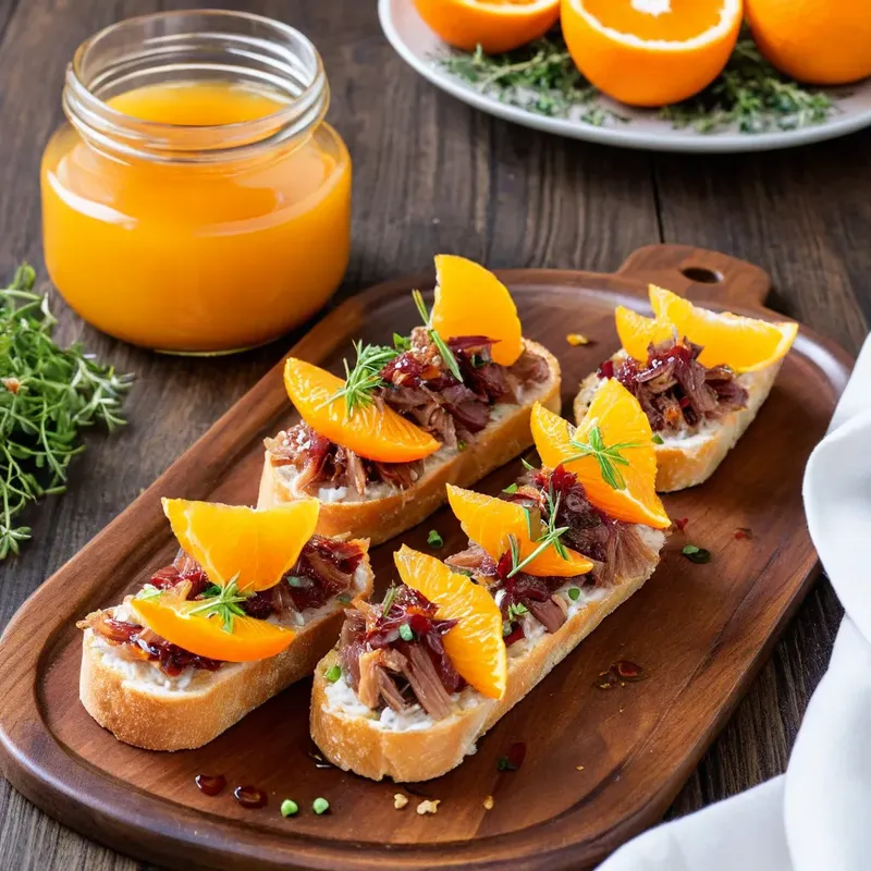 Рецепт Горячие канапе с уткой и апельсиновым чатни