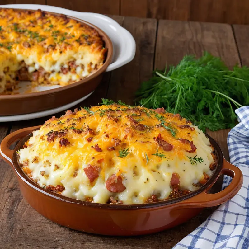 Рецепт Картофельная запеканка с мясным фаршем и сыром