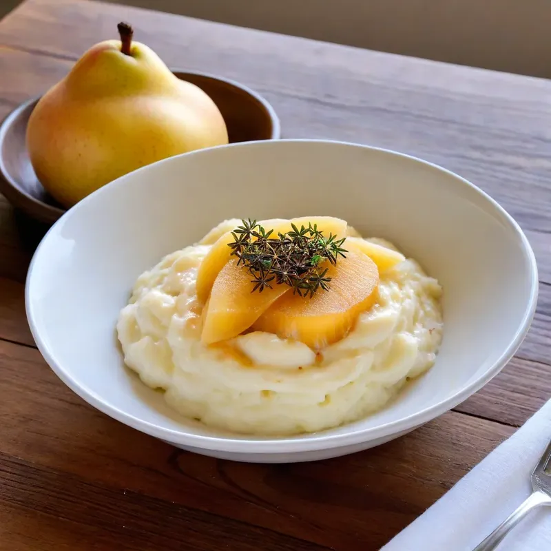 Рецепт Картофельное пюре с копченым сыром и грушей