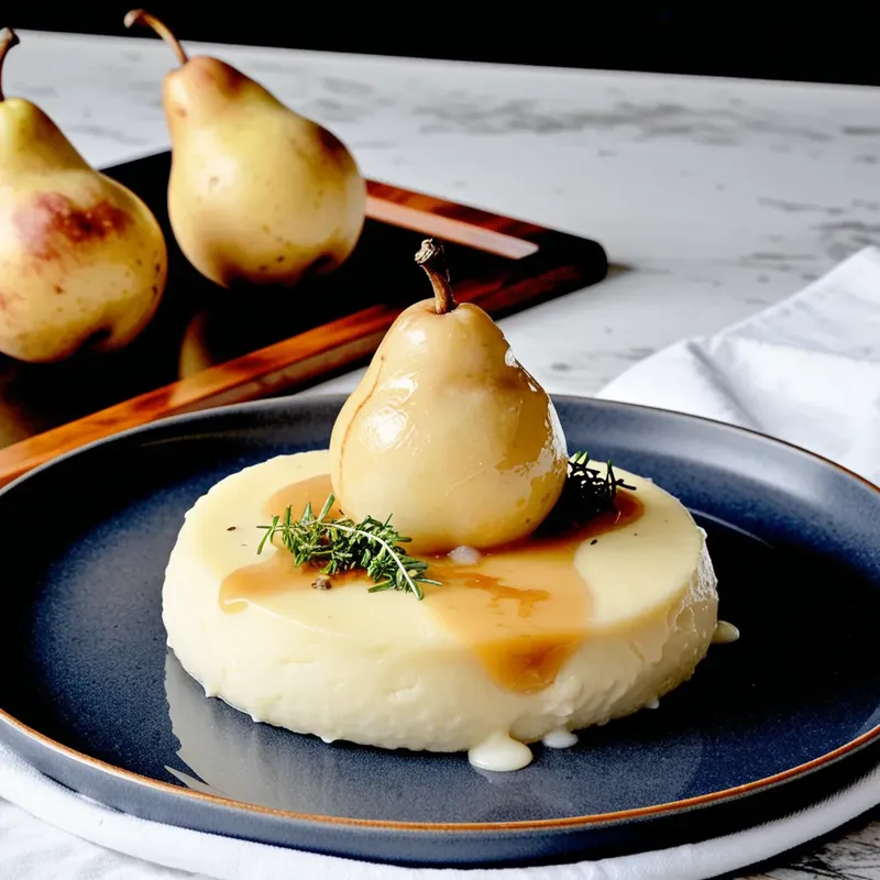 Рецепт Картофельное пюре с жареными грушами и голубым сыром
