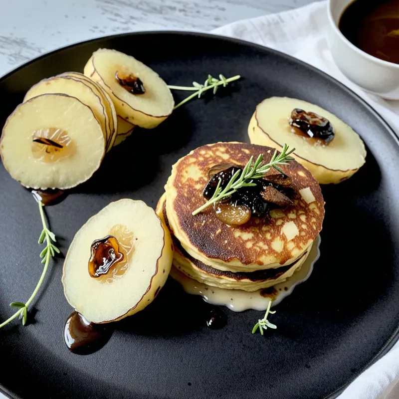 Рецепт Картофельные драники с печеночным паштетом и луковым конфи
