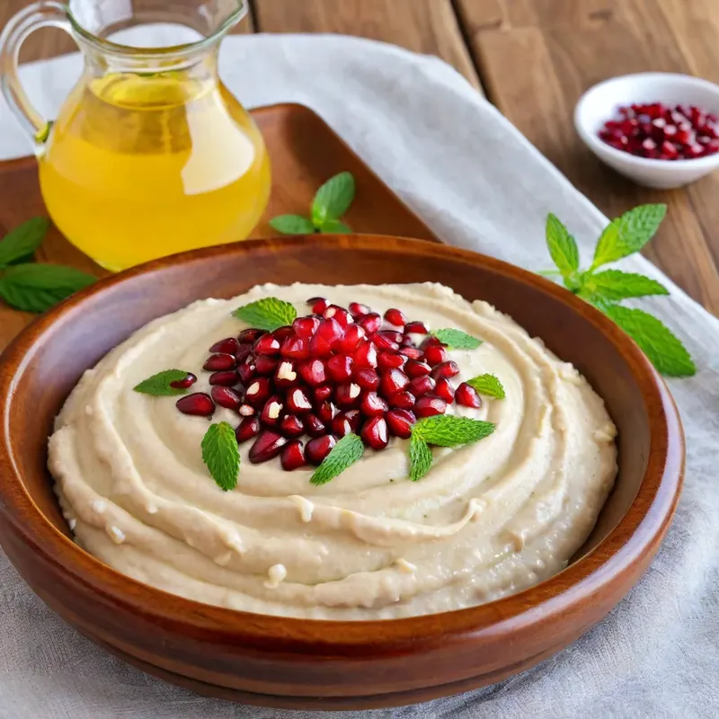 Рецепт Хумус с гранатом и мятой