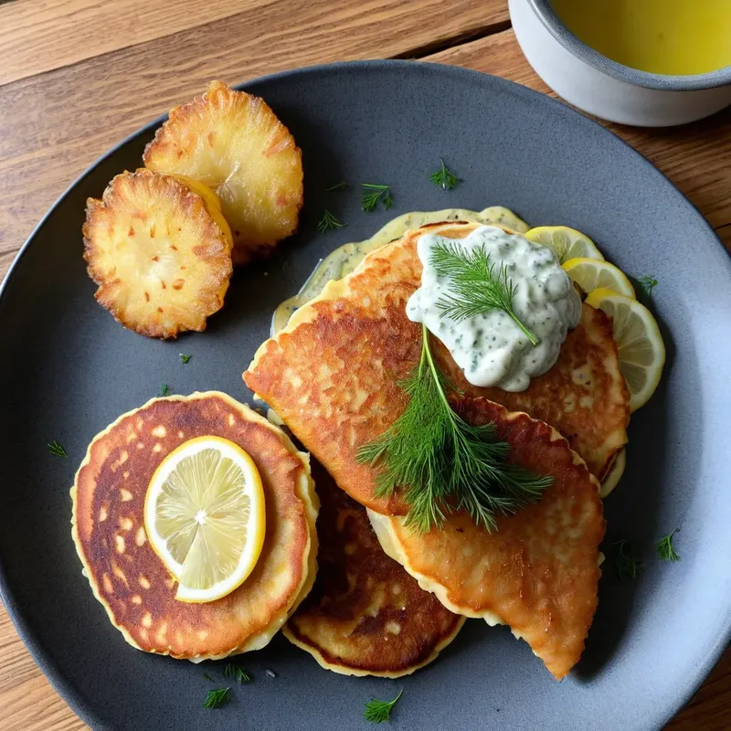 Рецепт Копчёный пеленгас с картофельными лепёшками