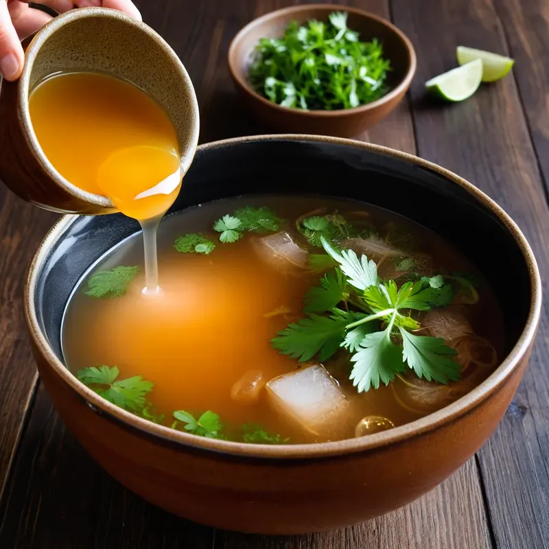 Рецепт Костный бульон с кинзой и лемонграссом